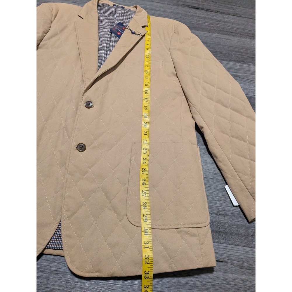 NWT Saddlebred Men's Solid Tan 100% Cotton Quilted Blazer Size 46L - Picture 7 of 10